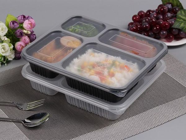 

Shipment 4 compartment food grade pp take away food packing boxe di po able bento box for hotel n1981