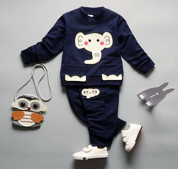 

baby boy clothes spring autumn cartoon long sleeve t-shirt + casual long pants 2pc suits girls clothing set sport tracksuit, White