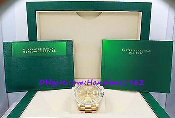 

59. mens watch 40mm day-date 228238 18k yellow gold champagne stick dial new dress styles, Slivery;brown