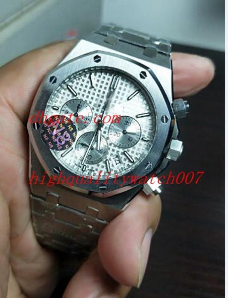 

2018 Luxury N8 Factory 26320ST 26300STWatch ROYAL Oak VK Quartz Chronograph Working White Dial 41mm Men's Fashion Wristwatches