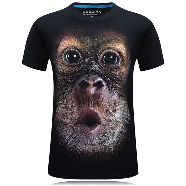

funny 3xl-6xl printed casual summer 2021 mens animal shirt t-shirt brand gorilla men t-shirts 3d t plus-size htajk, Black