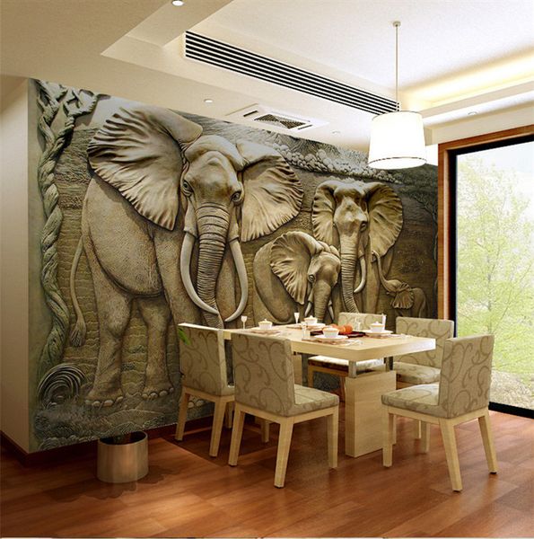 3d Elephant Wallpaper Murals For Living Room Wall Art Decor Landscape Papel Tapiz Para Paredes 3d Stereoscopic Wallpapers Luxury 3d Wallpapers A Hd