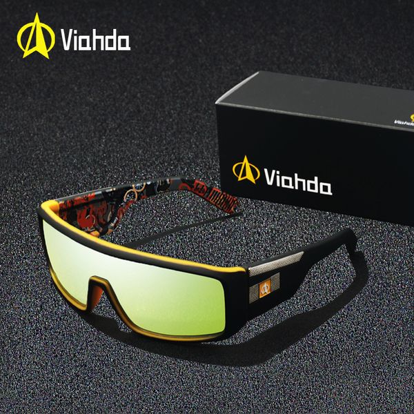 

viahda new men's sunglasses windproof big frame mirror sun glasses oculos driving sunglasses male goggles, White;black