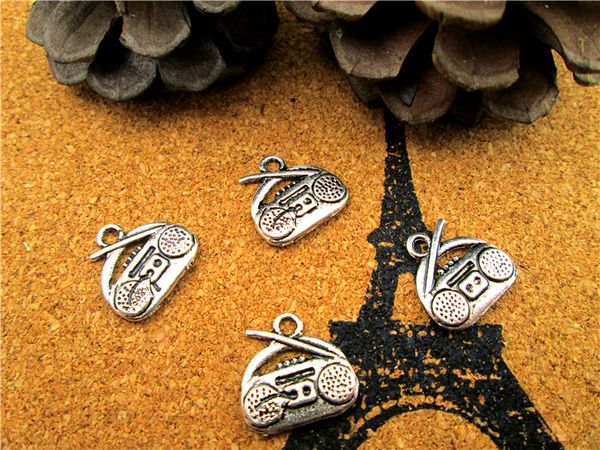 

60pcs - cassette player charms tibetan silver cassette player charm pendants 15x15mm, Bronze;silver