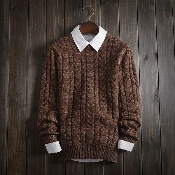 

2018 brand fashion pullover sweater male o-neck stripe slim fit knitting mens sweaters, White;black