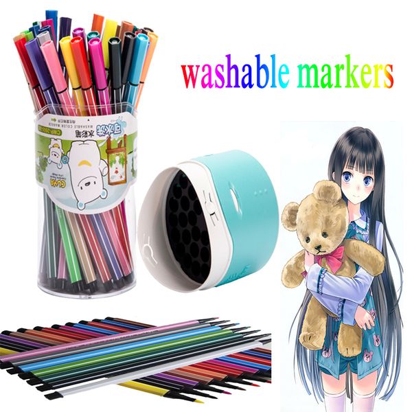 

12/18/24/36 color watercolor pen set children's drawing pen can be washing crayons water color marker manga brush papelaria