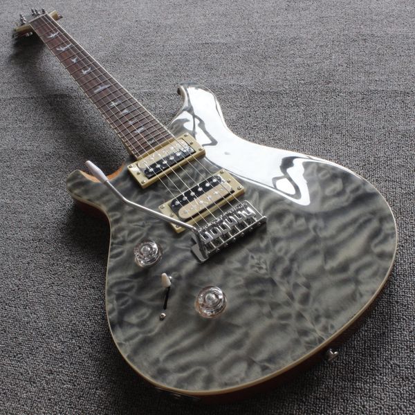 

24 f/mahogany body/rosewood fingerboard/6 string black sponge quilt custom left hand electric guitar