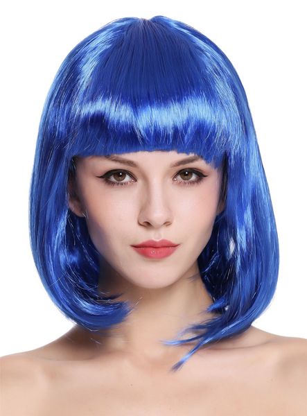 

womens engaging fringed blue wig hair, Black;brown