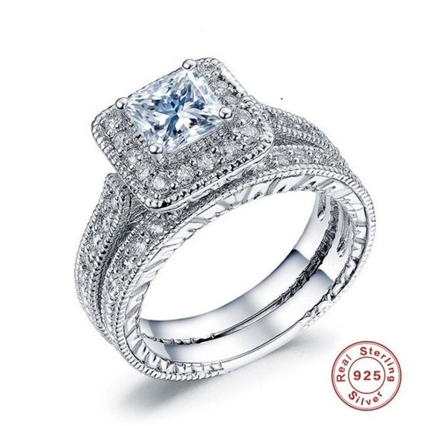 2018 BFQ Heißer Verkauf Silber 925 Verlobungsring Damen Quadratischer Diamantring Edler Schmuck Schnelle Lieferung S18101002