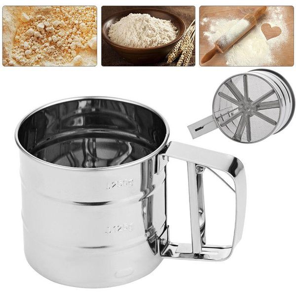

stainless steel sieve cup powder flour sieve mesh knife baking tools pastry tools cozinha cozinhar cake tools bakeware