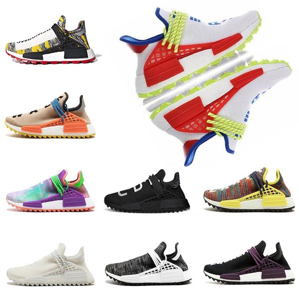 

new arrival human race afro hu trial solar pack pharrell williams men running shoes nerd white women trainers sports sneaker size 5-12