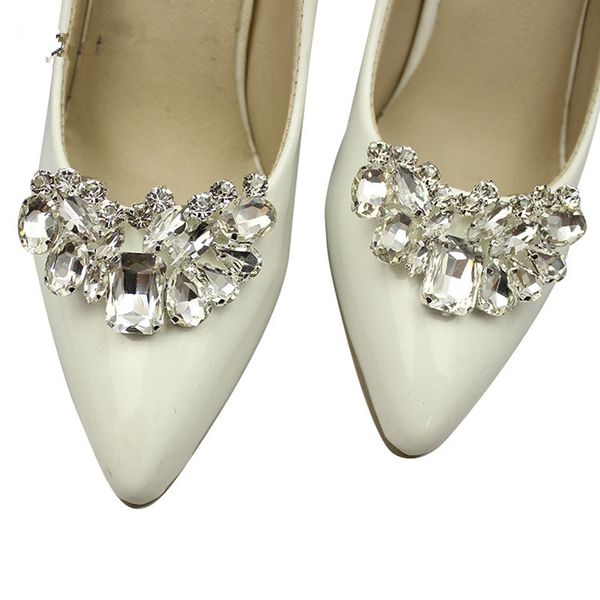 

fashion new woman shoes flower charms bridal highheel pumps accessories crystal diamond flats shoe clips wedding decoration buckle, White;pink