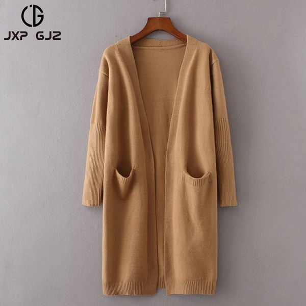 

jxp gjz cg women sweaters and cardigans 2017 new fashion autumn winter long sleeve loose knitted v-neck cardigan female sweaters, White;black