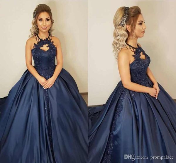 Neue Ankunft Marineblau Ballkleid Quinceanera Kleider Prinzessin Spitze Applikation Kleid für süße 15 Jahre Quinceanera Kleid Vestidos de Quinceañera