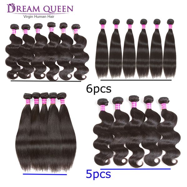 

8a brazilian traight virgin hair weft 5 bundle or 6 bundle traight body wave wet and wavy peruvian mongolian remy human hair exten ion