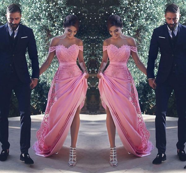 

Sexy Off The Shoulder Bridesmaid Dresses Long With Lace Appliques A Line Wedding Guest Dress Maid of Honor Cheap Cocktail Gowns