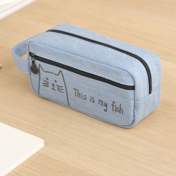 

kawaii pets cat dog canvas pencil case cute pen bag student stationery papelaria school supplies pencilcase gift for boys girls