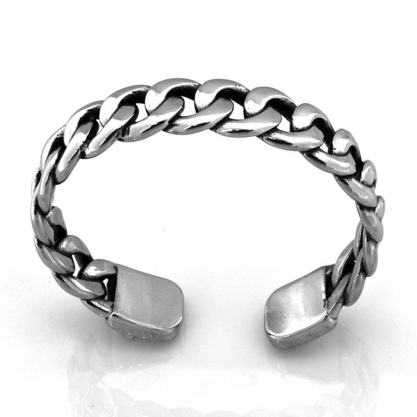 

fanssteel stainless steel punk vintage jewelry cowboy chain bangle fsb00w63, Black