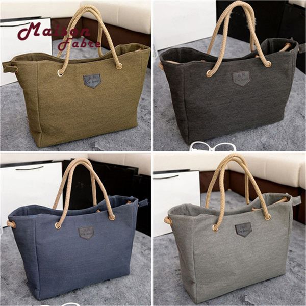 

hb@spring new canvas big bag korean version of the trend of simple shopping bags handbags shoulder portable handbags