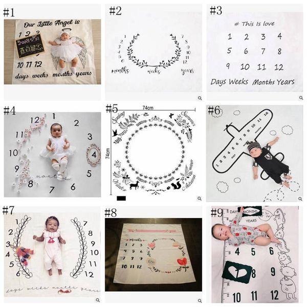 

baby blankets letter flower print blanket newborn wrap swaddling baby milestone blankets pgraphy backdrops prop 30 styles yl389-1