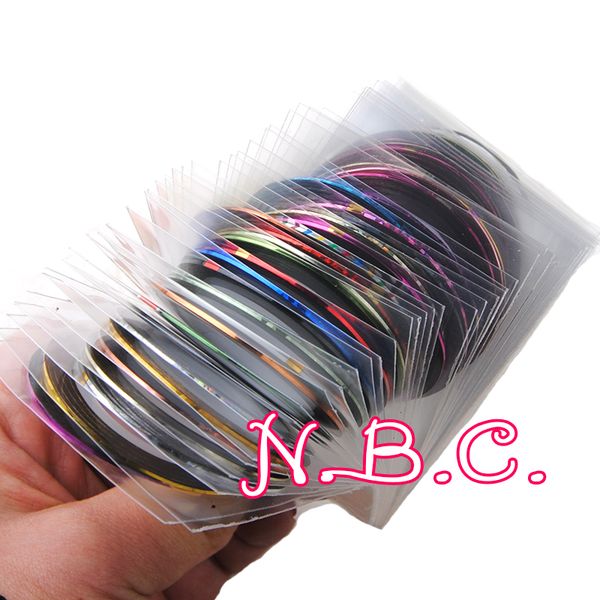 

30pcs/lot mixed colors nail art decorations nail sticker striping tape line stickers manicure stickers for nails, Black