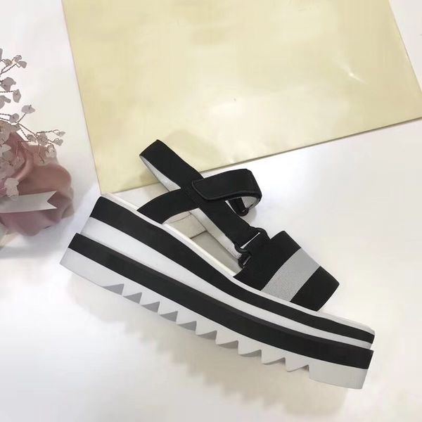 

2018 spring new women luxury 7cm platform sandal shoes size 35-39, Black