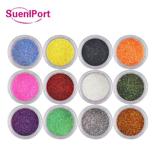 

sune l port 12color nail art gliter acrylic powder dust 3d tip nail art manicure tools decoration powder dust gem decor, Silver;gold