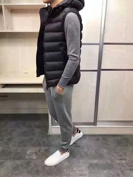 

french anorak men winter vest gillets uk popular gilets jacket body warmer warm plus size man down and parka anorak vest, Black;white