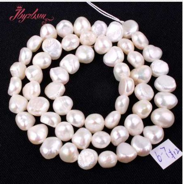 

5-7mm white orm freshwater pearl natural stone beads for diy necklace bracelat jewelry making loose strand 14"ing, Black