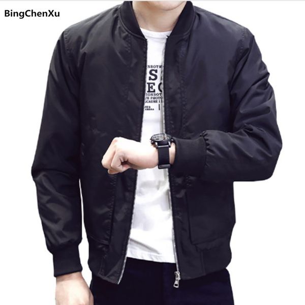 

2018 winter coat men spring autumn men's jackets solid fashion coats men baseball jacket bomber jacket male casual slim 4xl 1095, Black;brown