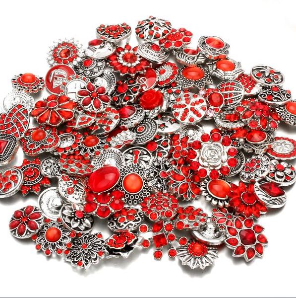 

куски нуса оснастки кнопки ювелирные изделия красный кристалл 18 мм оснастки кнопки для оснастки кнопки браслет ожерелье серьги