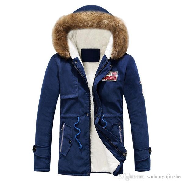 

2019 sell fashion jacket mens warm parka fur collar hooded winter thick duck down coat outwear comfortabel warm jacket, Black;brown