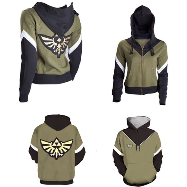 Mens The Legend of Zelda Pullover Hoodie Cosplay Sweatshirt Zipper Coat Jacket
