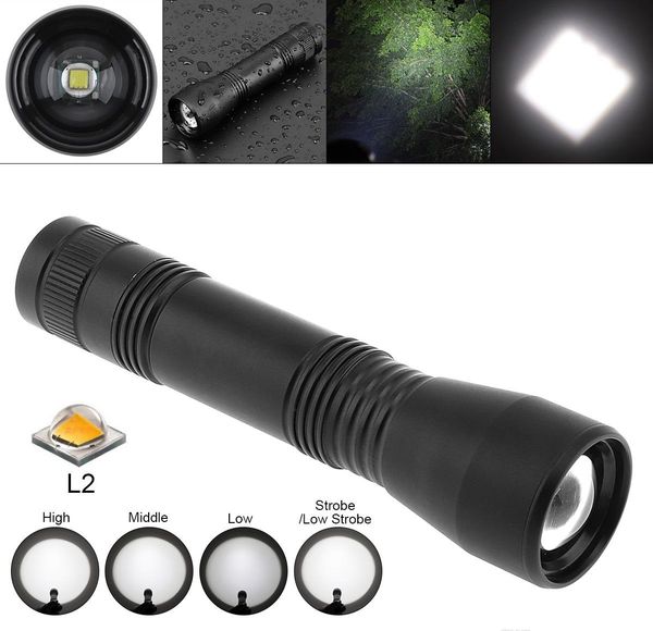 

ct1 l2 t6 led flashlight torch 1000lm adjustable 5 modes zoomable mini torch ligh 18650 rechargeable battery