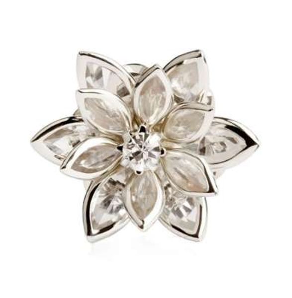 

white 2 pcs screw-fix crystal flower ear tunnel plugs and gauges flesh piercing expander reamer ear studs body jewelry, Silver