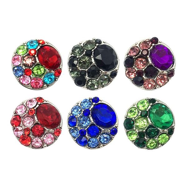 

high qualit w033 18mm 20mm rhinestone metal button for snap button bracelet necklace jewelry for women silver jewelry