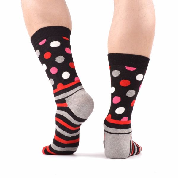 

5 Pair /Lot Man Colorful Funny Printing Striped Socks Breathable Spring Autumn Socks Happy Socks New Hot Crew Standard