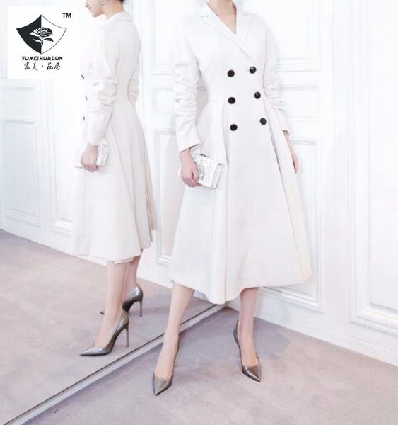 

hss0071 women single breasted coat, White;black