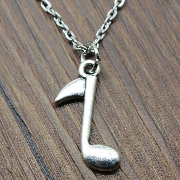 

wysiwyg 5 pieces металлические цепи ожерелья подвески самец ожерелья музыкальная нота 23x13mm n2-b10263, Silver