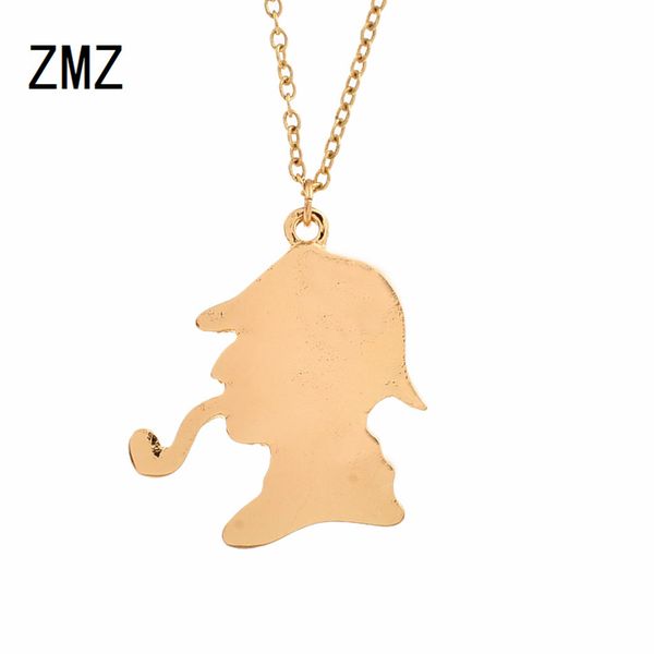 

2018 europe/us fashion face profile pendant lovely detective necklace gift for mom/girlfriend party jewelry, Silver