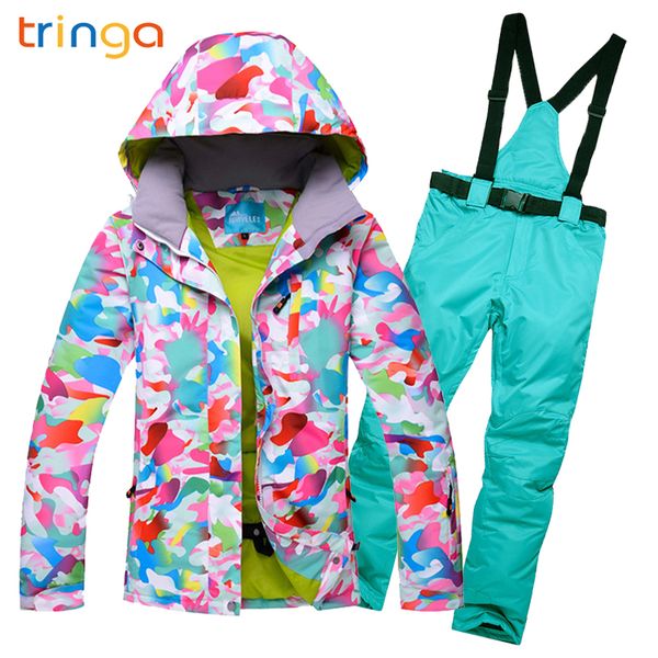 

tringa new winter women outdoor ski suit thermal waterproof windproof snowboard jackets climbing snow skiing clothes sportswear