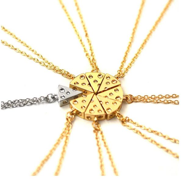

pizza cheese pendant necklaces friendship necklace friends forever creative keepsake memorial day friends necklace, Silver