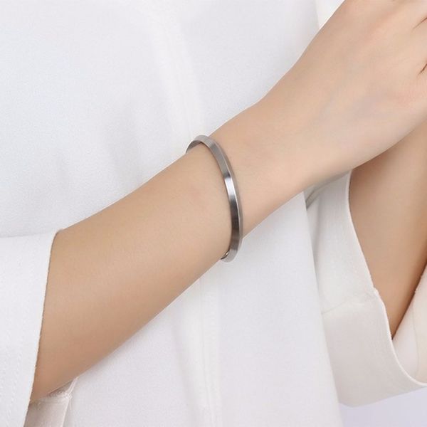 

unique women silver/gold/black cuff bangle stainless steel bracelet women charming bangle jewelry diameter 57mm, White