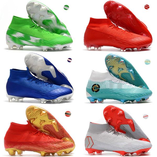 

2018 Мужская Mercurial Superfly VI 360 Elite Ronaldo FG CR футбольная обувь chaussures футбольные бутсы высо