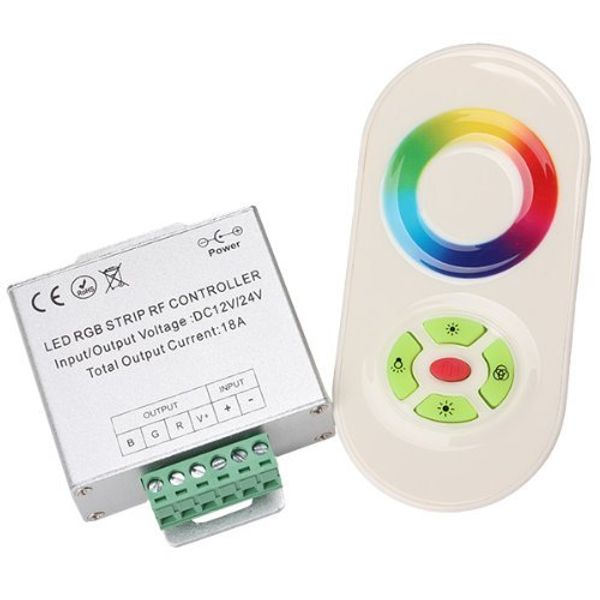 Toptan Kablosuz RF Dokunmatik Dimmer 3528 RGB Şerit LED Işık 5050 diyot bant için Uzaktan RGB Kontrolör DC 12V-24V 18A RF uzaktan kumanda