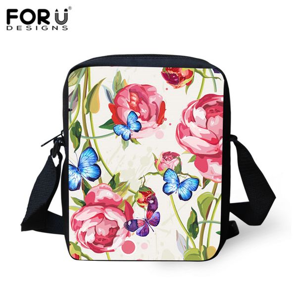 

forudesigns cute crossbody school bag rose butterfly printed messenger bags kids shoulder satchel bookbags women travel handbags