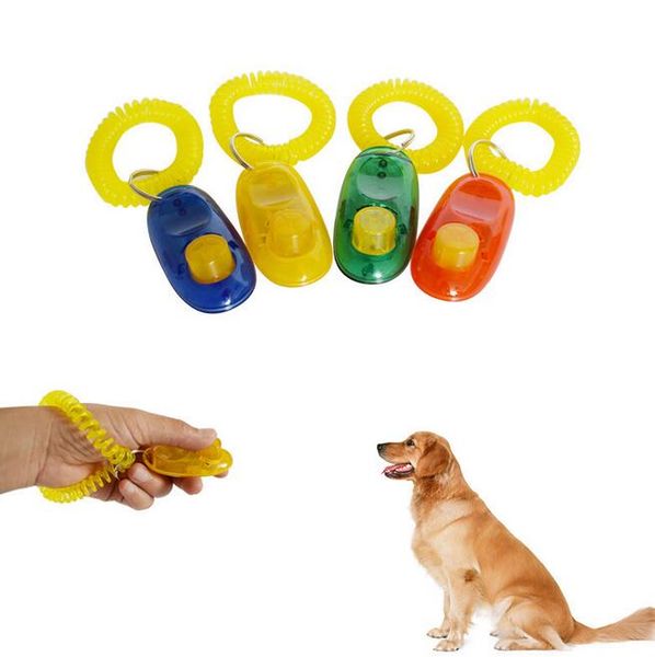 

Puppy dog cat pet click clicker whi tle training obedience aid wri t trap guide click pet training tool eea315
