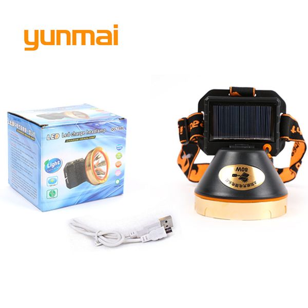 

usb solar energy led headlight cree xpg/r5 headlamp waterproof head torch lamp 3 modes inside battery hunting camping light