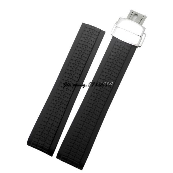 

jawoder watchband 21mm black waterproof diving silicone rubber watch band straps with deployment clasp for aquanaut 5167a-001, Black;brown