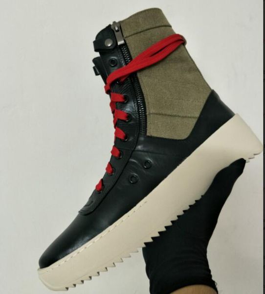 

2018 Best Quality Fear of God Top Military Sneakers Hight Army Boots Men and Women Fashion Shoes Martin Boots 39-46